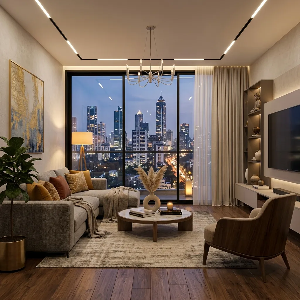 A bright modern apartment interior